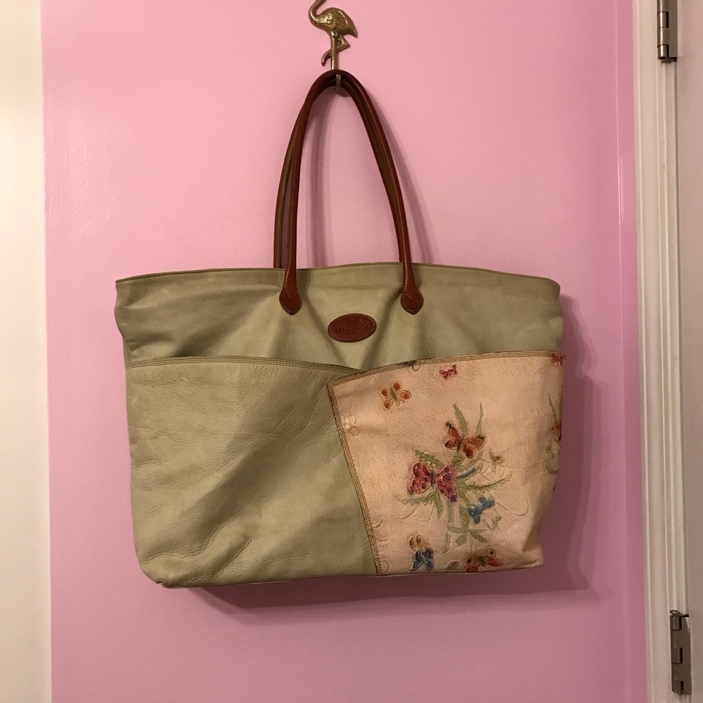 Tangaroa terrida green with butterfly print bag
